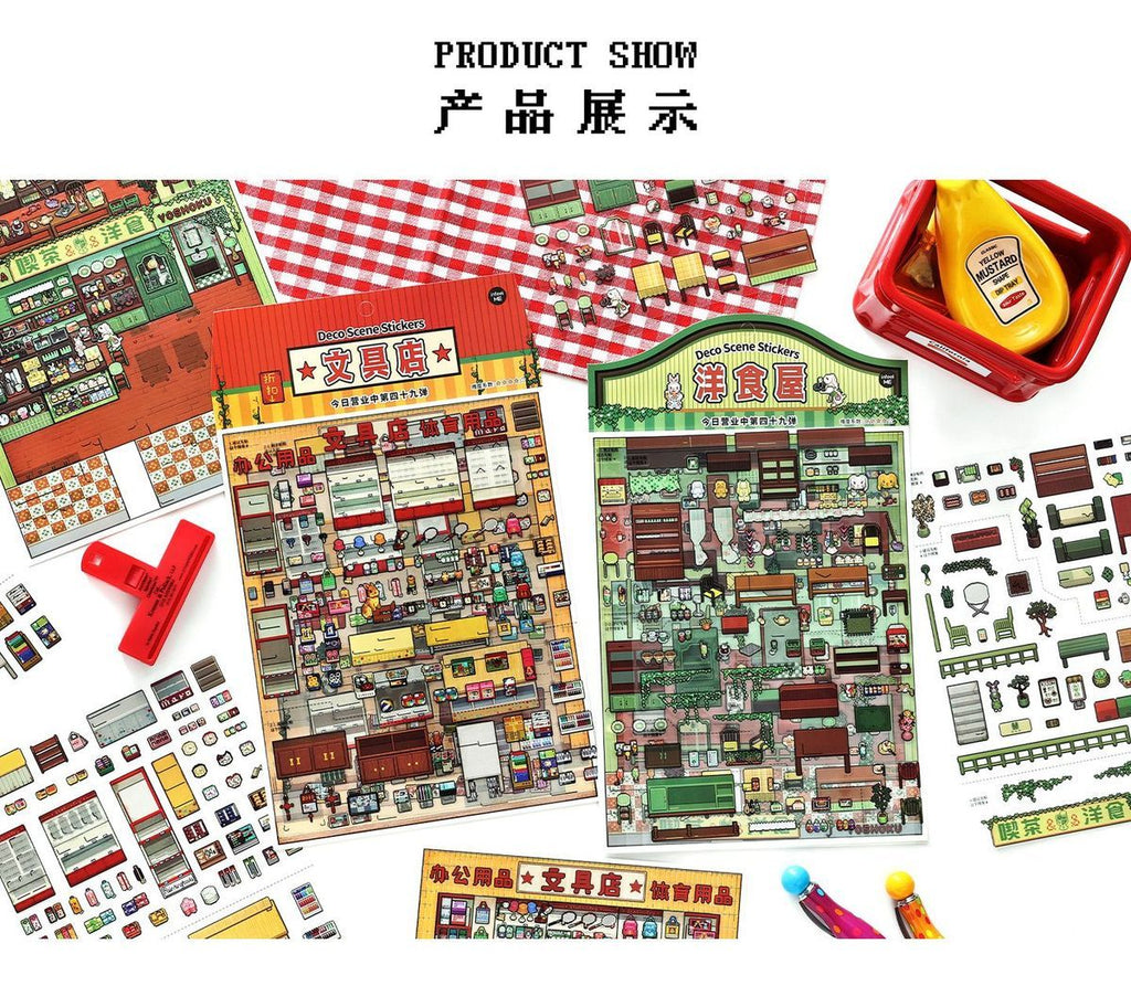 stationery shop and fast food restaurant（L Size）
